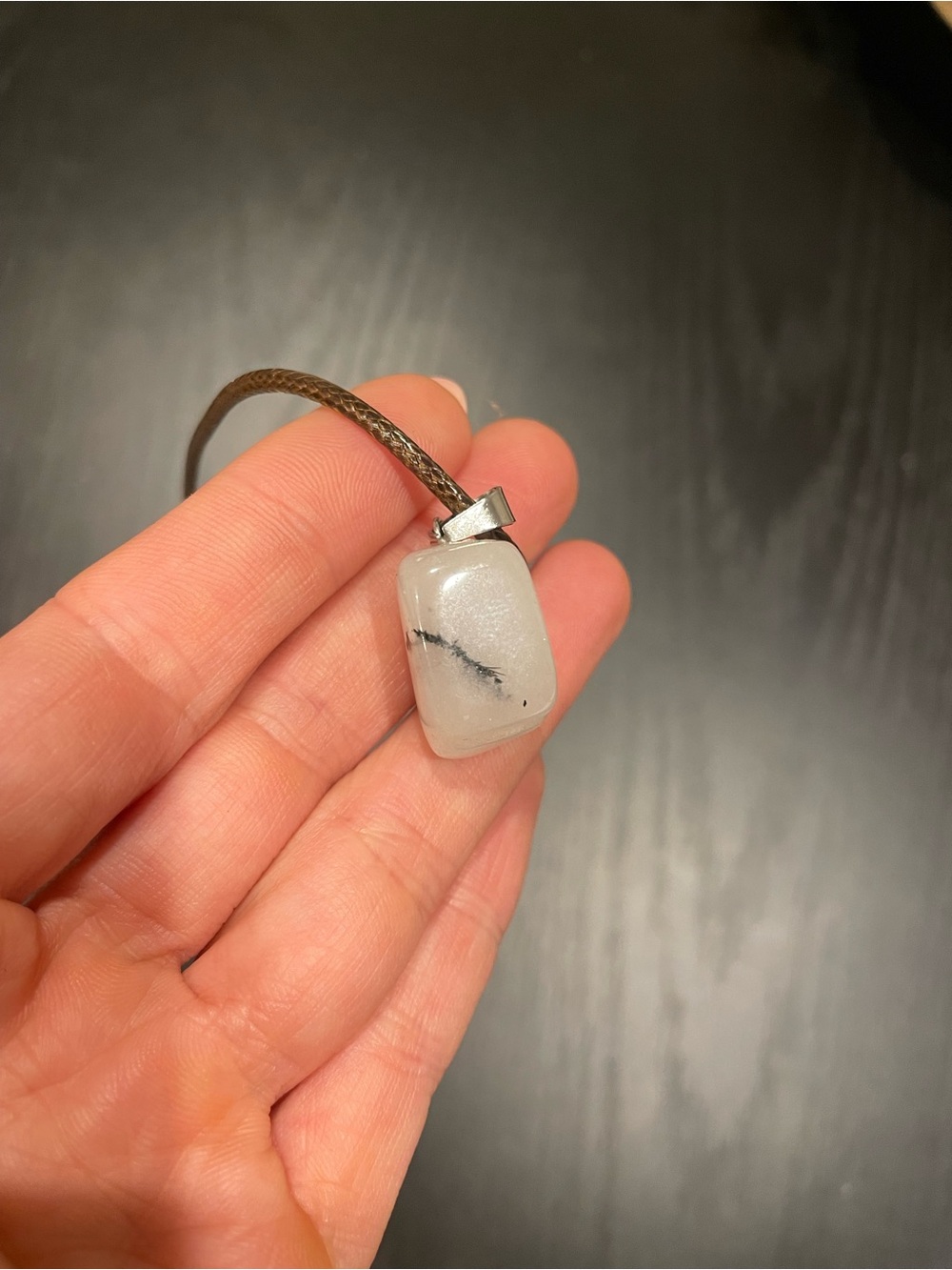Clear Quartz Black Tourmaline Crystal Gemstone necklace